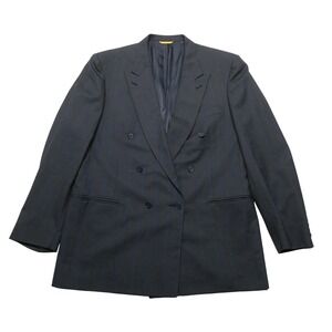 Kuppenheimer Suit Jacket Mens 46 Gray Wool Pinstripe Double Breasted Coat